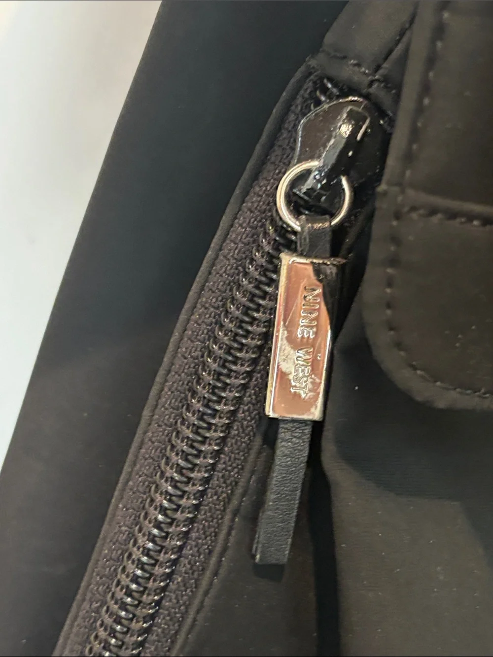 Nine West Black Drawstring Flap Backpack